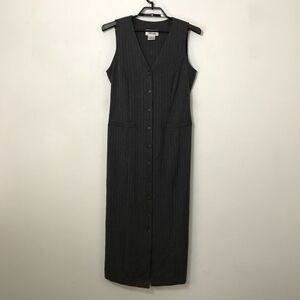 Vintage Worthington Midi Dress Size 8 Polyester‎ Rayon Herringbone Sleeveless